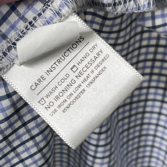 Mizzen+Main Leeward Long Sleeve Button Front Plaid Dress Shirt Large - Picture 5 of 7